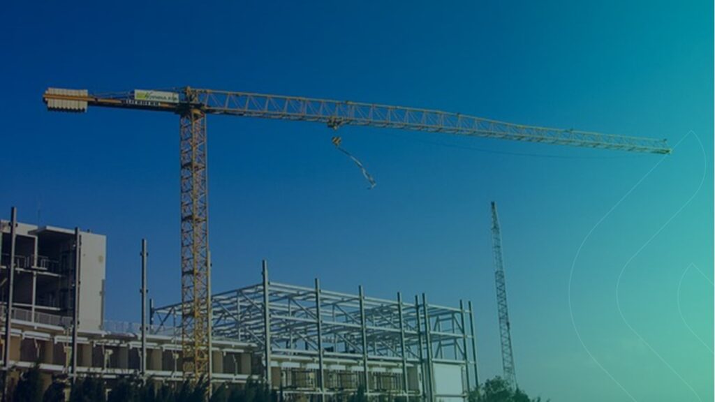 Construção pesada no mercado imobiliário e construção civil.
