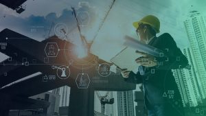 Profissional da construção no canteiro de obras